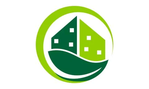 Eco Building Logo Design Template Vector Stock Illustration