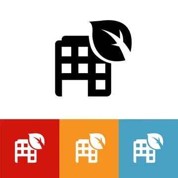 Eco-building logo icon vector illustration logo Isolated template. Stock Illustration