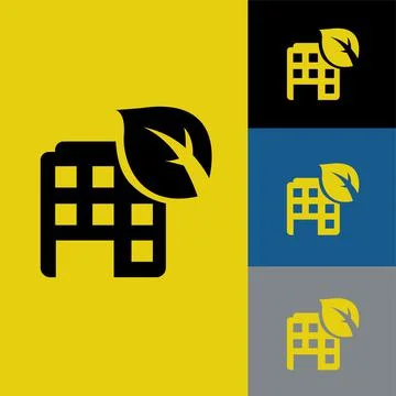 Eco-building logo icon vector illustration logo Isolated template. Illustrazione stock
