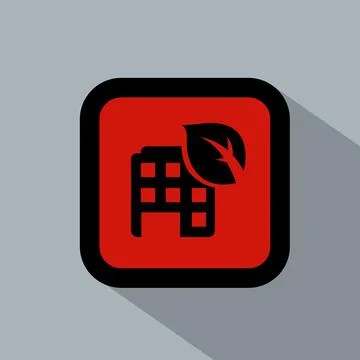 Eco-building logo icon vector illustration logo Isolated template. Illustrazione stock