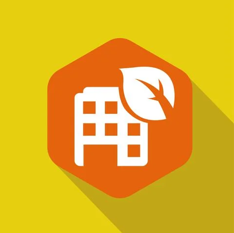 Eco-building logo icon vector illustration logo Isolated template. Illustrazione stock