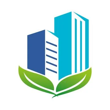 Eco building logo vector proparty construction home leaf icon Ilustración de archivo