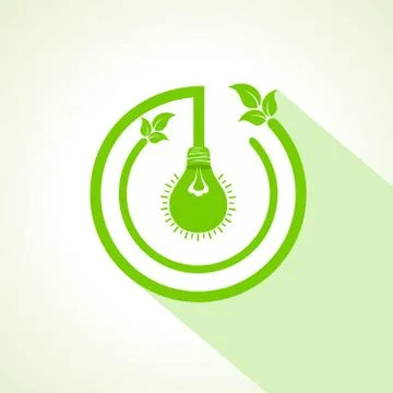 Eco bulb with and leaf Stock Illustration