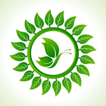 Eco butterfly inside the leaf background stock vector Stock Illustration