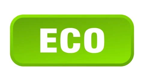 Eco button. eco square 3d push button Stock Illustration