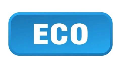Eco button. eco square 3d push button Stock Illustration