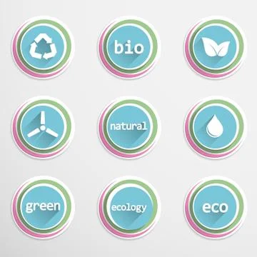 Eco buttons Stock Illustration