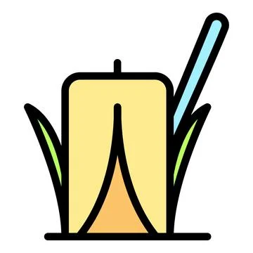 Eco candle icon vector flat 스톡 일러스트