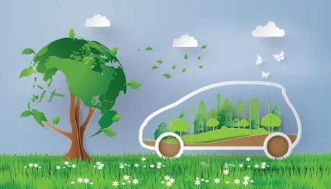 Eco car concept Stock Illustration