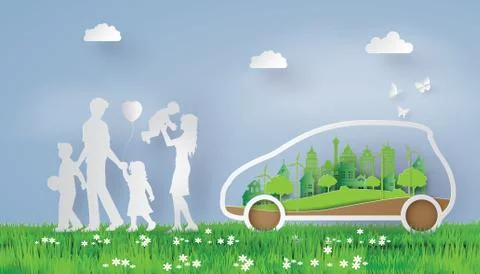 Eco car concept Stock Illustration