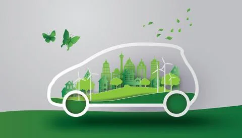Eco car concept Stock Illustration