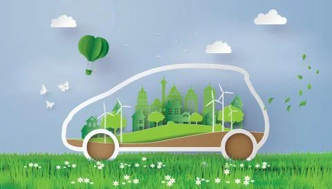 Eco car concept Stock Illustration