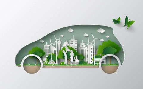 Eco car concept Stock Illustration