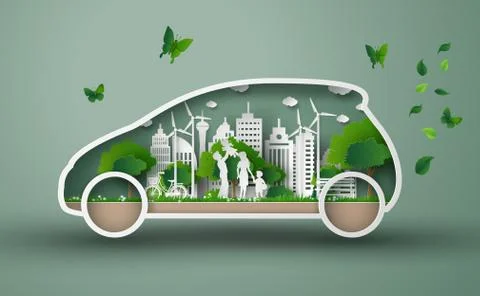 Eco car concept. Stock Illustration