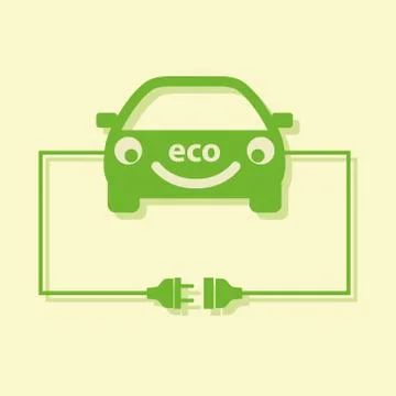 Eco car concept. Vector. Stock Illustration