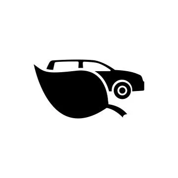 Eco Car Flat Vector Icon Stock Illustration