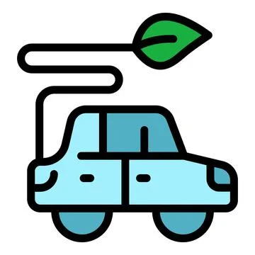 Eco car icon vector flat Illustrazione stock