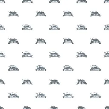Eco car pattern vector seamless Stock Illustration