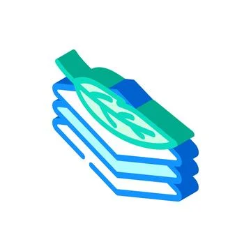 Eco ceramic coating product label caution isometric icon vector illustration Stock Illustration