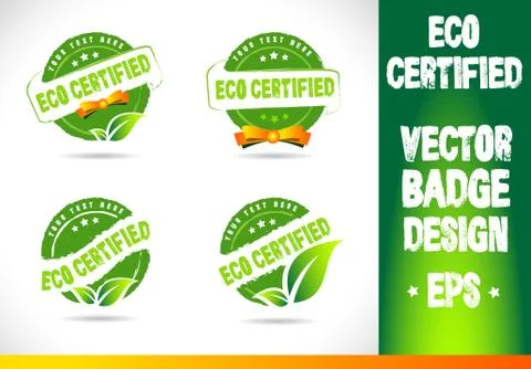 Eco certified Badge Vector Stock Illustration