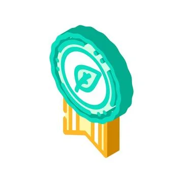 Eco certified isometric icon vector illustration Stock Illustration