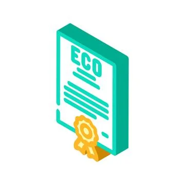 Eco certified isometric icon vector illustration Stock Illustration