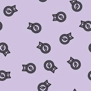 Eco certified line vector seamless pattern Stock Illustration