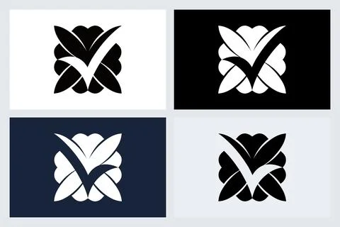 Eco Check Mark Logo Icon Set Stock Illustration