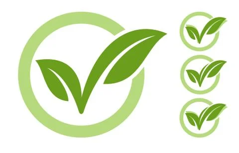 ECO checkmark icon Stock Illustration