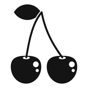 Eco cherry icon simple vector. Farmer person Stock Illustration