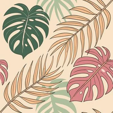 Eco Chic Tropical Leaf Design イラスト素材