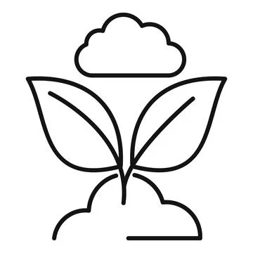 Eco cloud computing green technology symbol with sprout growing from ground 스톡 일러스트