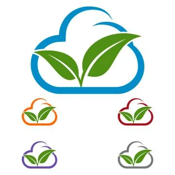 Eco cloud logo design Stock Illustration