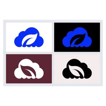 Eco Cloud Logo Icon Set for Sustainable Business 库存插图