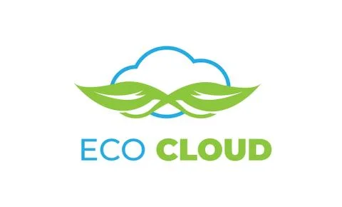 ECO CLOUD LOGO with modern concept, leaf, and cloud Stock Illustration
