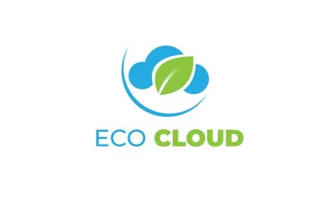 ECO CLOUD LOGO with modern concept, leaf, and cloud Stock Illustration
