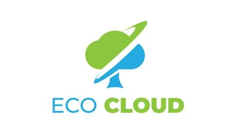 ECO CLOUD LOGO with modern concept, leaf, and cloud Stock Illustration