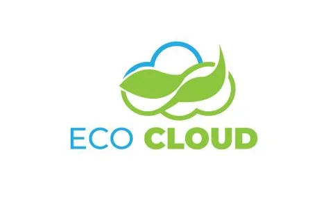 ECO CLOUD LOGO with modern concept, leaf, and cloud Illustrazione stock