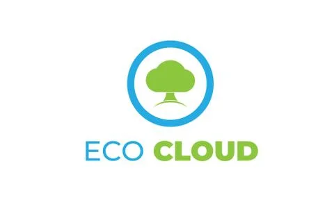 ECO CLOUD LOGO with modern concept, leaf, and cloud Illustrazione stock