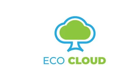 ECO CLOUD LOGO with modern concept, leaf, and cloud Illustrazione stock