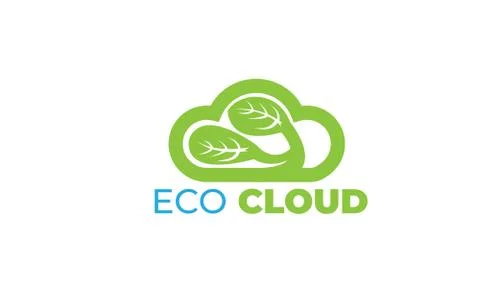 ECO CLOUD LOGO with modern concept, leaf, and cloud Stock Illustration