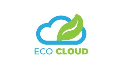ECO CLOUD LOGO with modern concept, leaf, and cloud Illustrazione stock