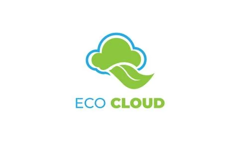 ECO CLOUD LOGO with modern concept, leaf, and cloud Stock Illustration