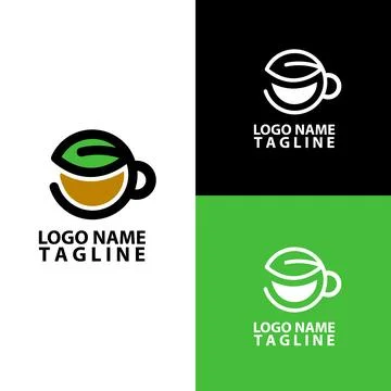 Eco coffee logo design vector Illustrazione stock
