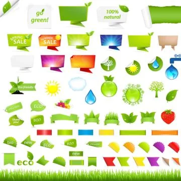 Eco collection design elements Stock Illustration