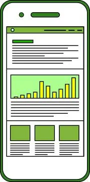 Eco color Web screen viewed on a smartphone Stock Illustration