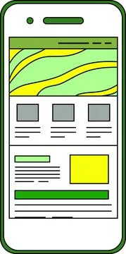 Eco color Web screen viewed on a smartphone Stock Illustration