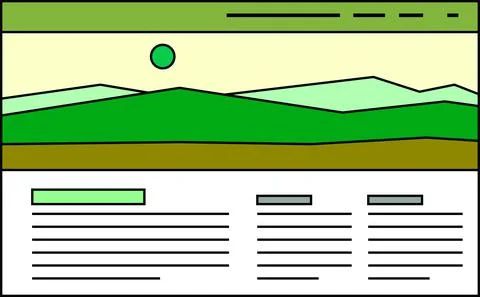 Eco color Website screen view 스톡 일러스트
