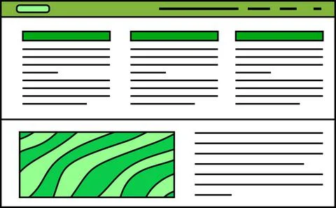 Eco color Website screen view 스톡 일러스트