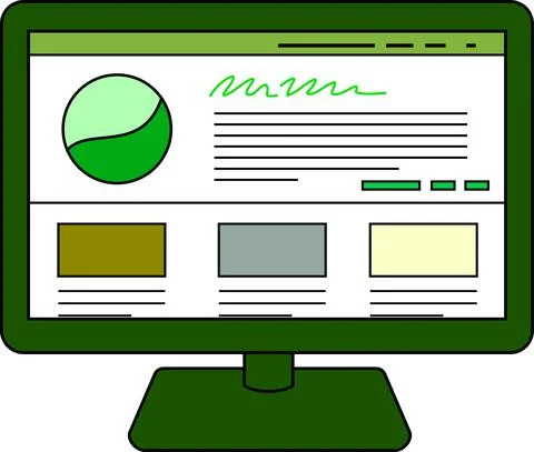 Eco color Website screen view with PC Stock Illustration